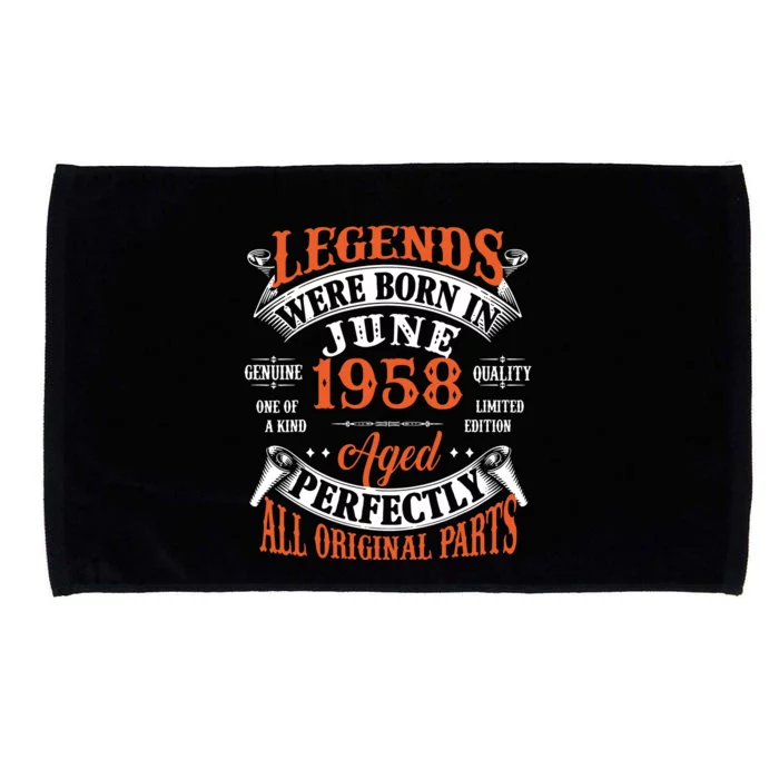 Legend 1958 Vintage 65th Birthday Born In June 1958 Microfiber Hand Towel