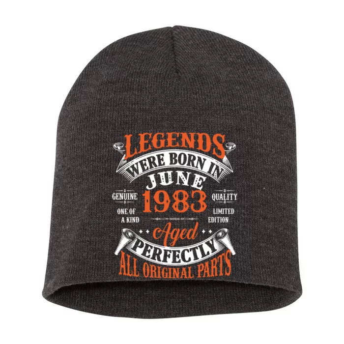 Legend 1983 Vintage 40th Birthday Born In June 1983 Short Acrylic Beanie