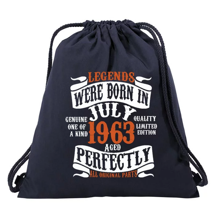 Legend 1963 Vintage 60th Birthday Born In July 1963 Drawstring Bag