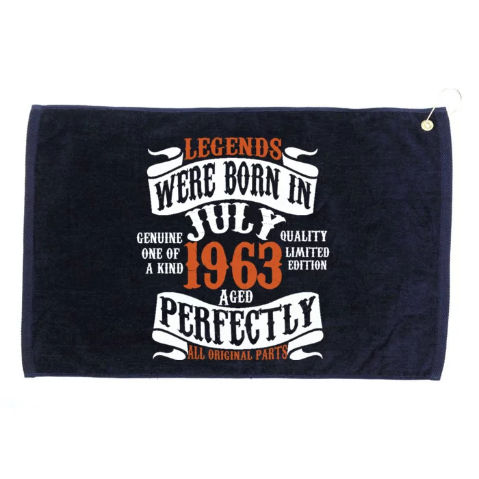 Legend 1963 Vintage 60th Birthday Born In July 1963 Grommeted Golf Towel