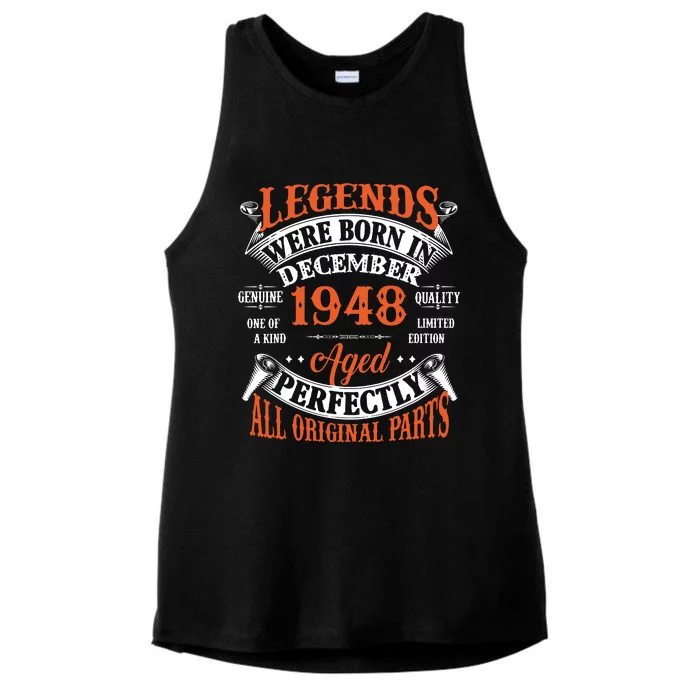 Legend 1948 Vintage 75th Birthday Born In december 1948 Ladies Tri-Blend Wicking Tank