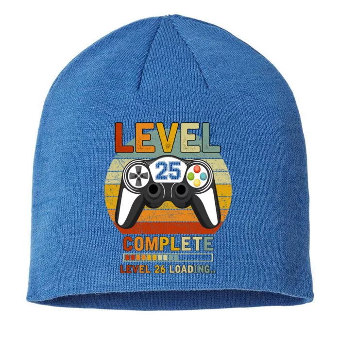 Level 25 Complete Level 26 Loading Gamers 25th Birthday Gift 8 1/2in Sustainable Knit Beanie