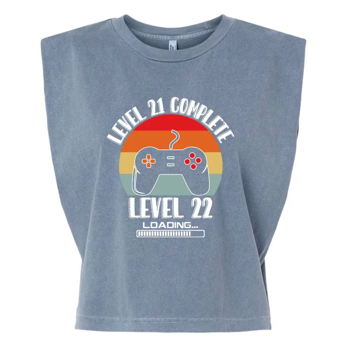 Level 21 Complete Level 22 Loading Vintage Birthday Video Game Garment-Dyed Women's Muscle Tee