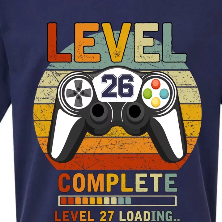 Level 26 Complete Level 27 Loading Gamers 26th Birthday Gift Sueded Cloud Jersey T-Shirt