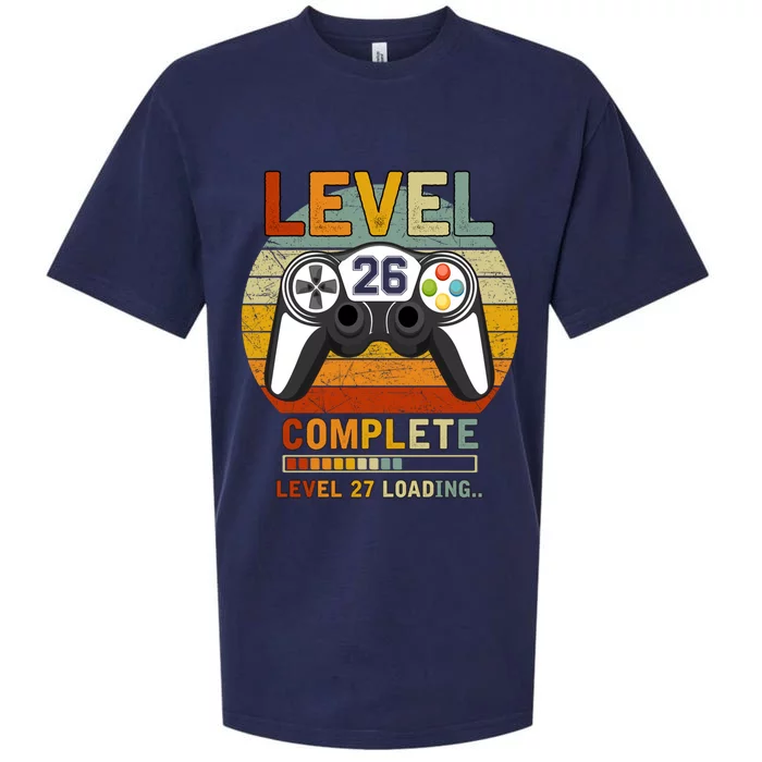 Level 26 Complete Level 27 Loading Gamers 26th Birthday Gift Sueded Cloud Jersey T-Shirt