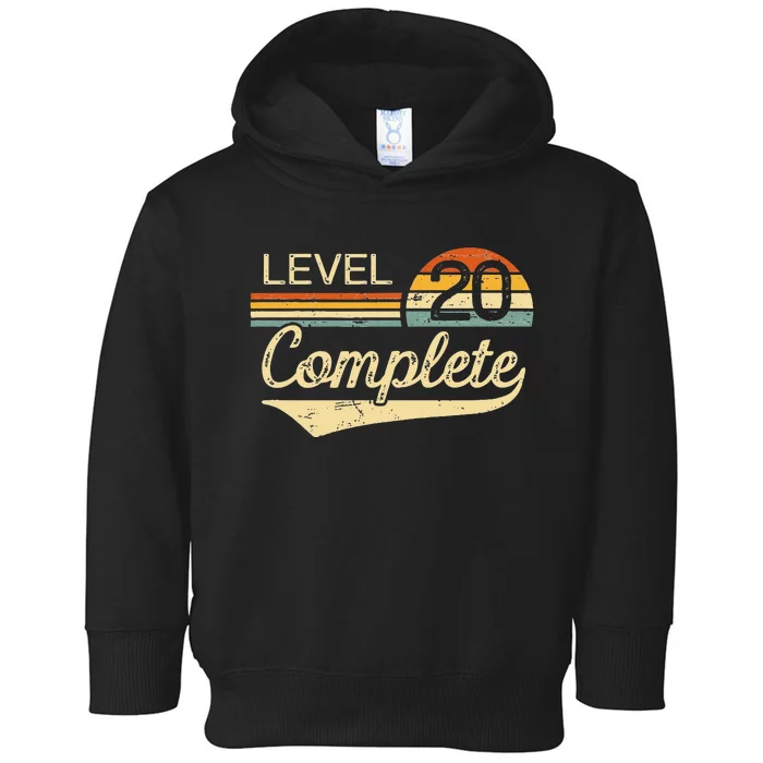 Level 20 Complete Vintage 20th Wedding Anniversary Toddler Hoodie