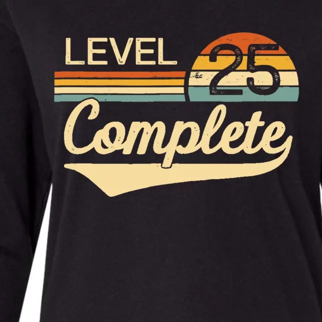 Level 25 Complete Gift 25 Year Wedding Anniversary Gift Him Her Gift Womens Cotton Relaxed Long Sleeve T-Shirt