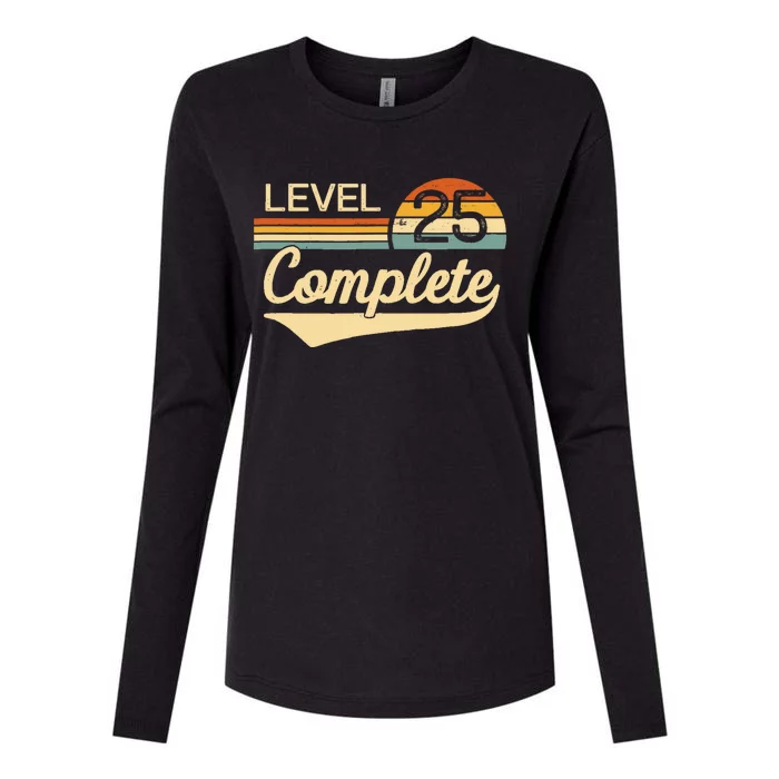 Level 25 Complete Gift 25 Year Wedding Anniversary Gift Him Her Gift Womens Cotton Relaxed Long Sleeve T-Shirt