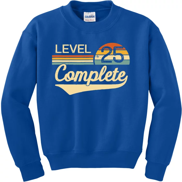 Level 25 Complete Gift 25 Year Wedding Anniversary Gift Him Her Gift Kids Sweatshirt