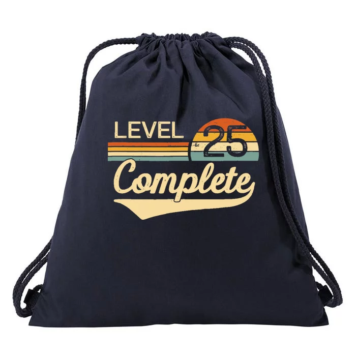 Level 25 Complete Gift 25 Year Wedding Anniversary Gift Him Her Gift Drawstring Bag