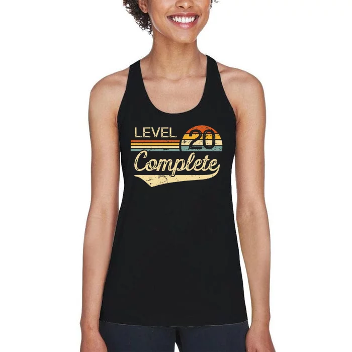 Level 20 Complete Vintage 20th Wedding Anniversary Women's Racerback Tank