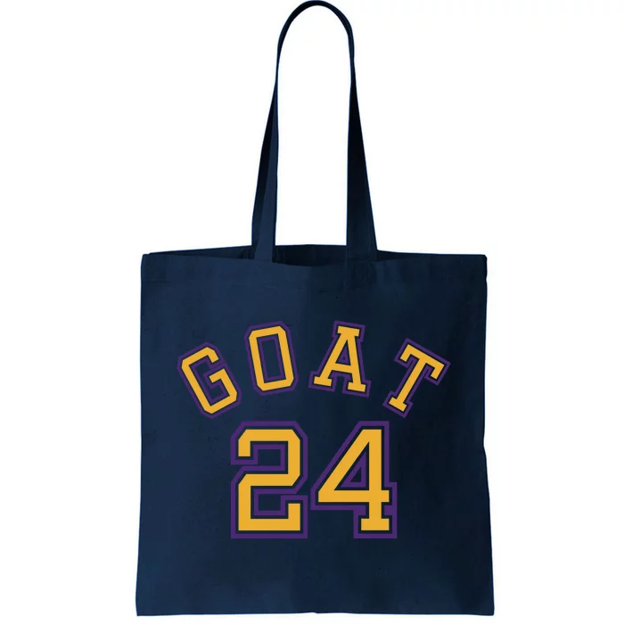 Kobe 24 Goat Jersey Los Angeles Basketball Team Tote Bag