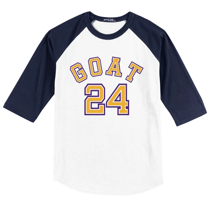 Kobe 24 Goat Jersey Los Angeles Basketball Team Baseball Sleeve Shirt