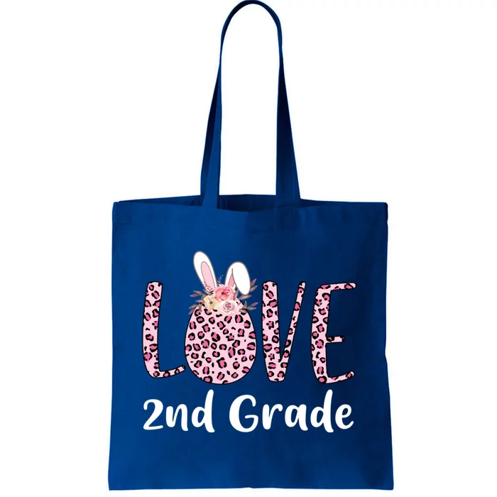 Love 2nd Grade Eggs Leopard Cute Bunny Teacher Easter Day Great Gift Tote Bag