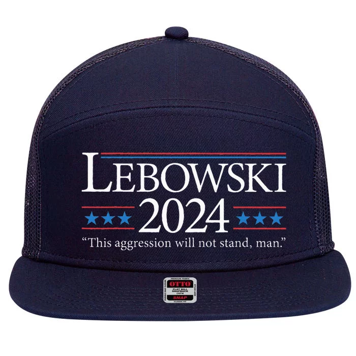 Lebowski 2024 Political Election Vote 2024 7 Panel Mesh Trucker Snapback Hat