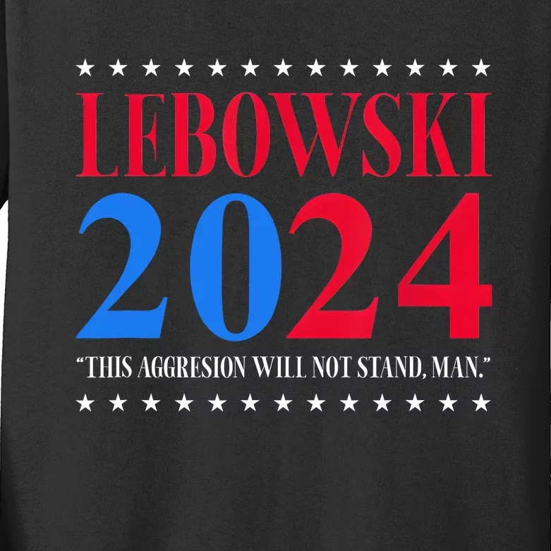 Lebowski 2024 Political Election Vote Kids Long Sleeve Shirt