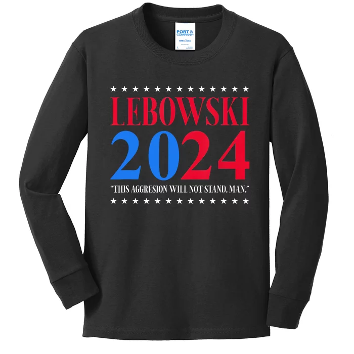 Lebowski 2024 Political Election Vote Kids Long Sleeve Shirt