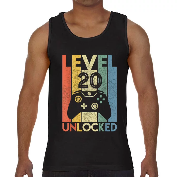 Level 20 Unlocked Shirt Funny Video Gamer 20th Birthday Gift Comfort Colors® Tank Top