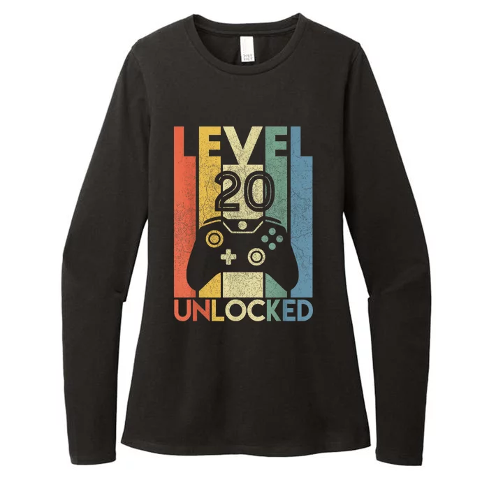 Level 20 Unlocked Shirt Funny Video Gamer 20th Birthday Gift Womens CVC Long Sleeve Shirt