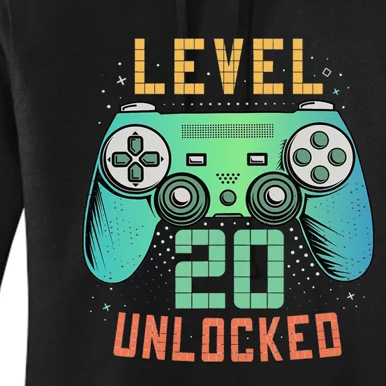 Level 20 Unlocked 20th Birthday Gamer Gifts 20 Year Old Male Women's Pullover Hoodie