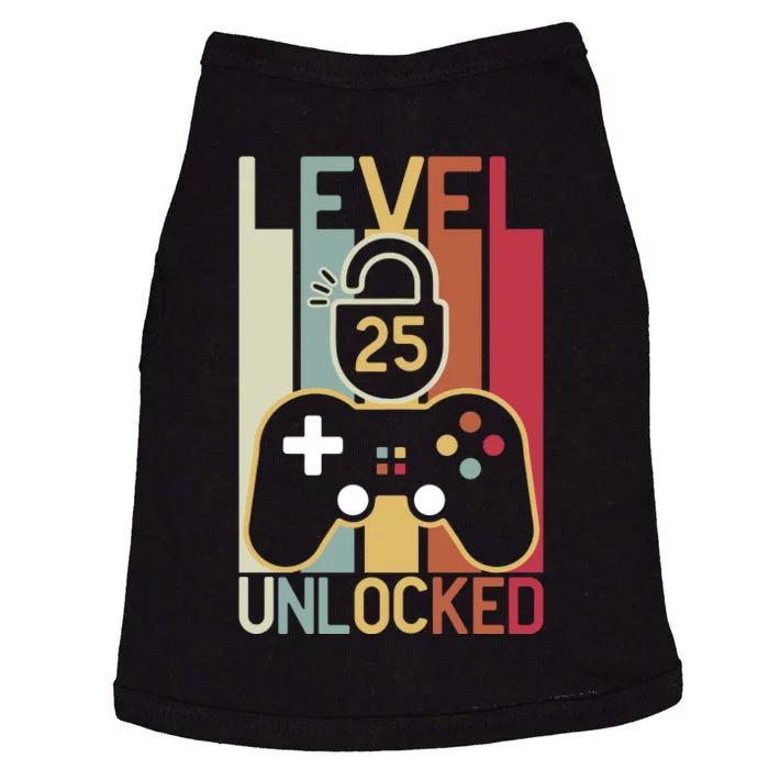 Level 25 Unlocked Birthday Gift Vintage Retro Doggie Tank