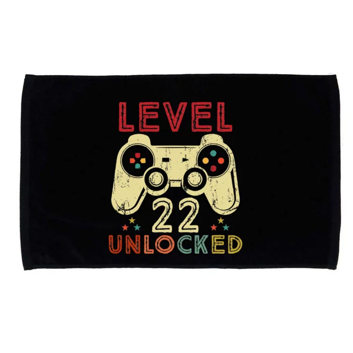 Level 22 Unlocked Birthday 22 Years Old Cool 22nd Bday Gifts Microfiber Hand Towel