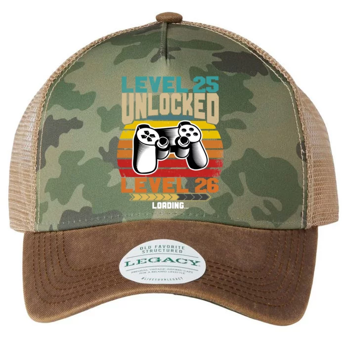 Level 25 Unlocked Level 26 Loading 25th Birthday Funny Gift Legacy Tie Dye Trucker Hat