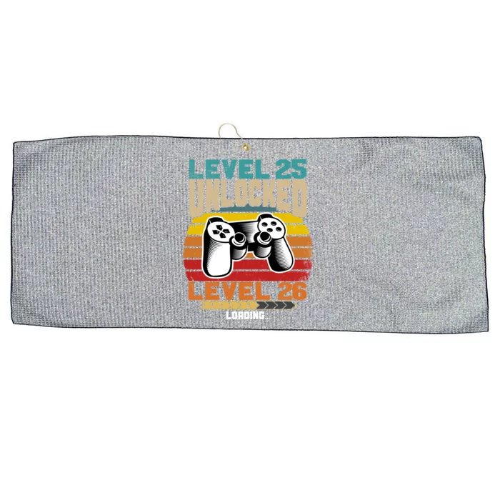 Level 25 Unlocked Level 26 Loading 25th Birthday Funny Gift Large Microfiber Waffle Golf Towel