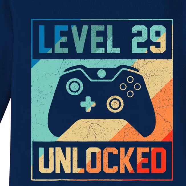 Level 29 Unlocked Video Gamer 29th Birthday Gifts Tee Baby Long Sleeve Bodysuit