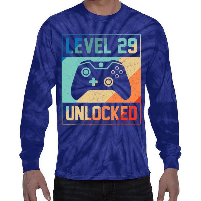 Level 29 Unlocked Video Gamer 29th Birthday Gifts Tee Tie-Dye Long Sleeve Shirt