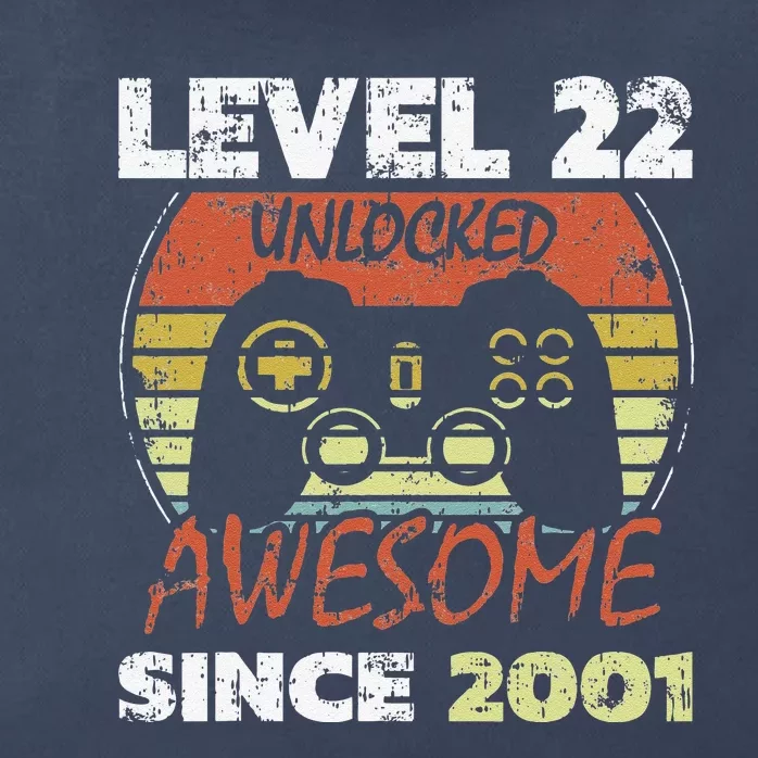 Level 22 Unlocked Awesome Since 2001 22nd Birthday Gaming Zip Tote Bag