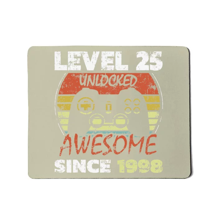 Level 25 Unlocked Awesome Since 1998 25th Birthday Gaming Mousepad