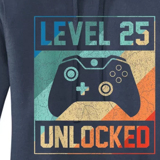 Level 25 Unlocked Shirt Video Gamer 25th Birthday Present Gifts Tee Women's Pullover Hoodie