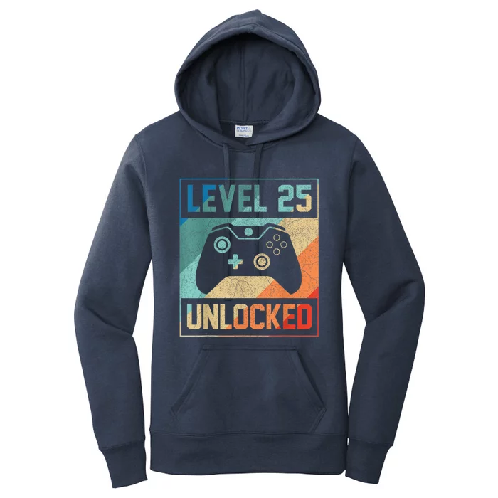 Level 25 Unlocked Shirt Video Gamer 25th Birthday Present Gifts Tee Women's Pullover Hoodie