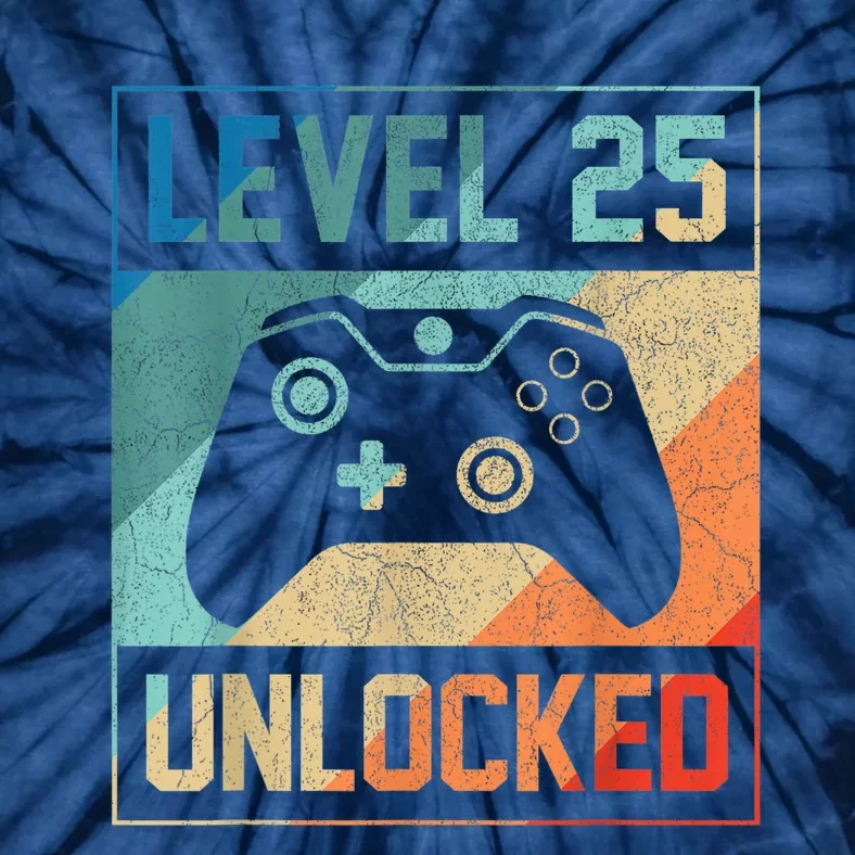 Level 25 Unlocked Shirt Video Gamer 25th Birthday Present Gifts Tee Tie-Dye T-Shirt