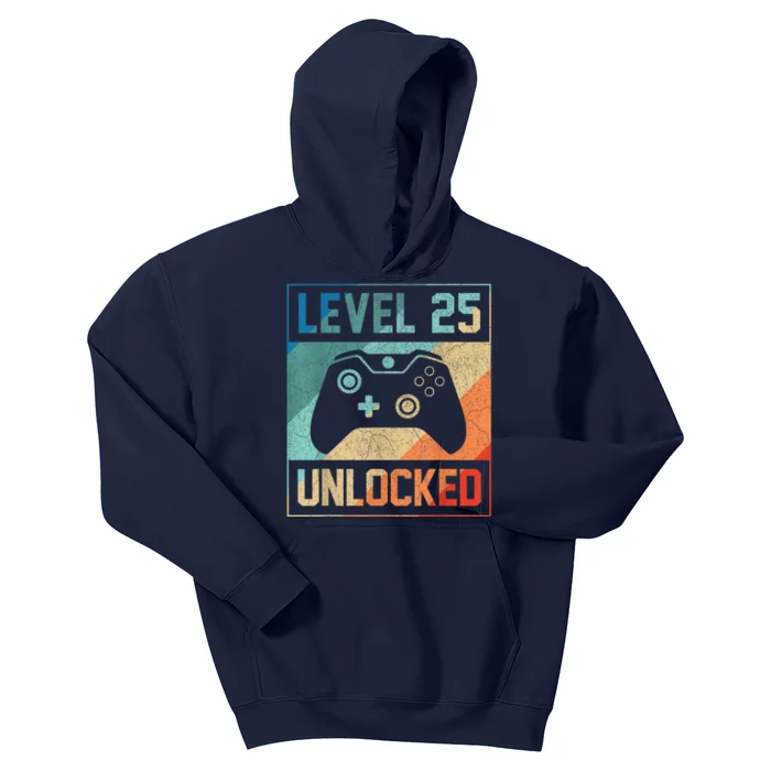 Level 25 Unlocked Shirt Video Gamer 25th Birthday Present Gifts Tee Kids Hoodie