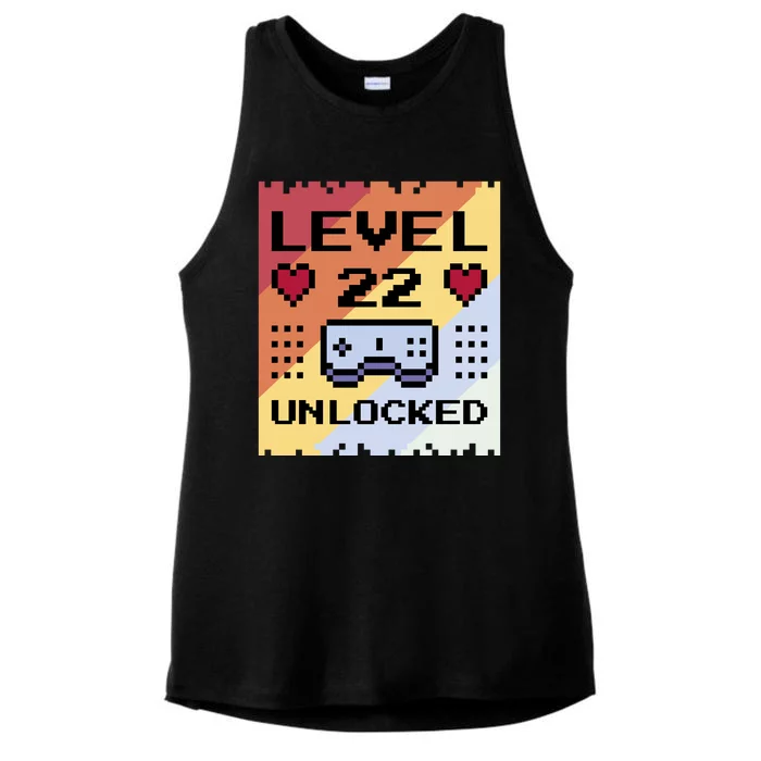 Level 22 Unlocked Birthday Ladies Tri-Blend Wicking Tank