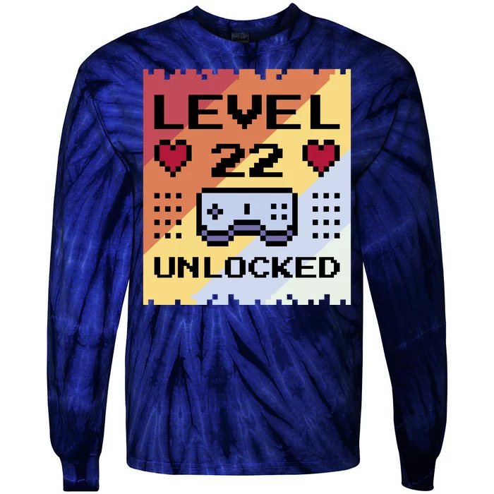 Level 22 Unlocked Birthday Tie-Dye Long Sleeve Shirt