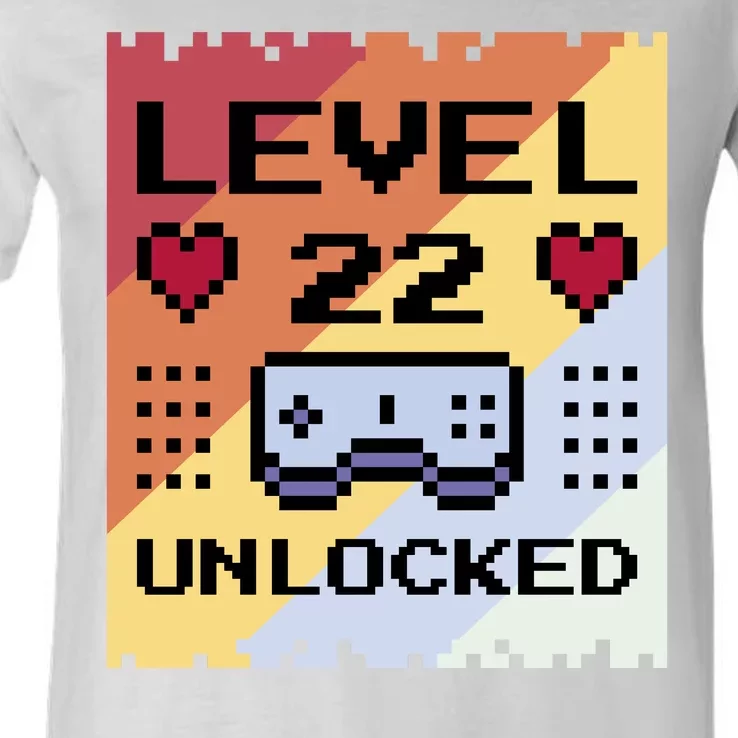 Level 22 Unlocked Birthday V-Neck T-Shirt