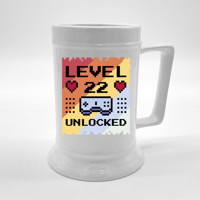 Level 22 Unlocked Birthday Front & Back Beer Stein