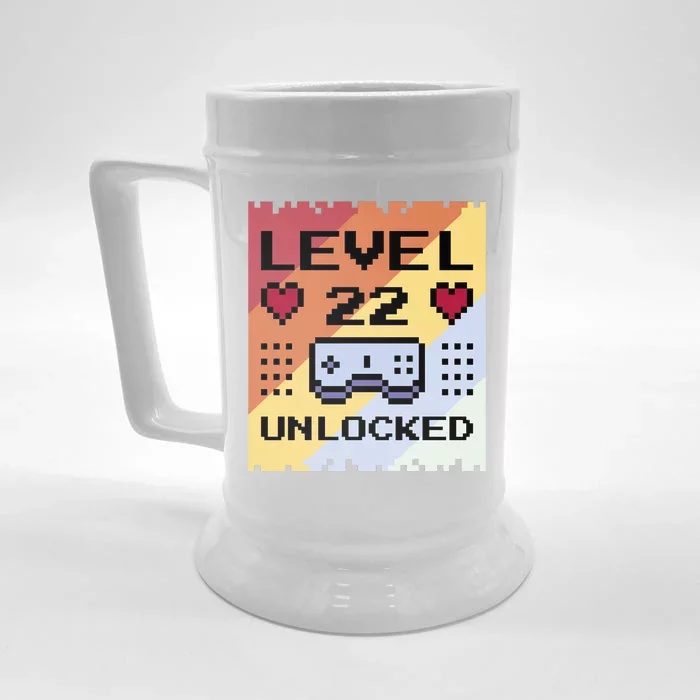 Level 22 Unlocked Birthday Front & Back Beer Stein