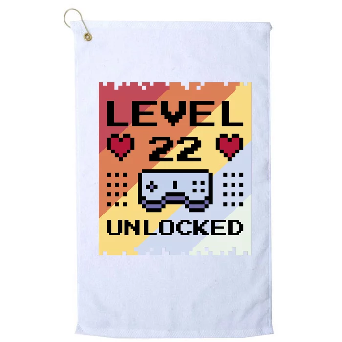 Level 22 Unlocked Birthday Platinum Collection Golf Towel