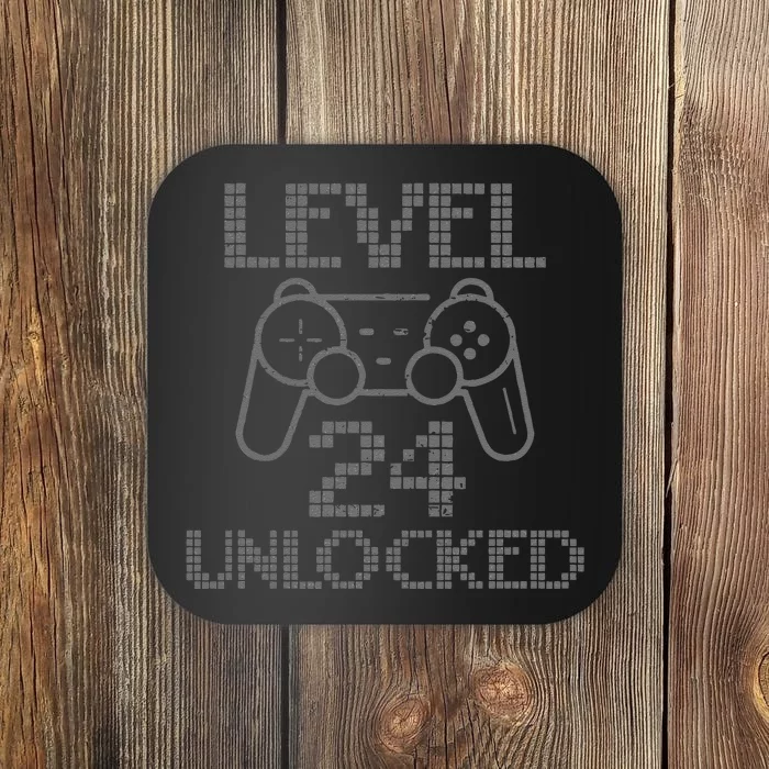 Level 24 Unlocked Gamer Birthday 24th Gaming Legend Coaster