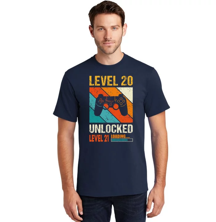 Level 20 Unlocked 20th Birthday Awesome 20 Year Old Gamer Tall T-Shirt