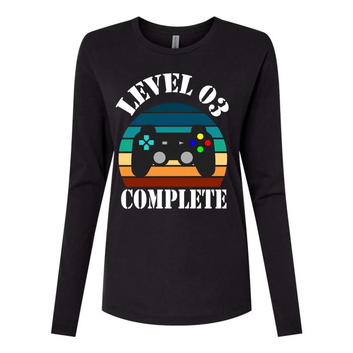 Level 3 Complete Retro Vintage/ 3rd Anniversary Gift/ 3rd Birthday Gift Level3 Womens Cotton Relaxed Long Sleeve T-Shirt