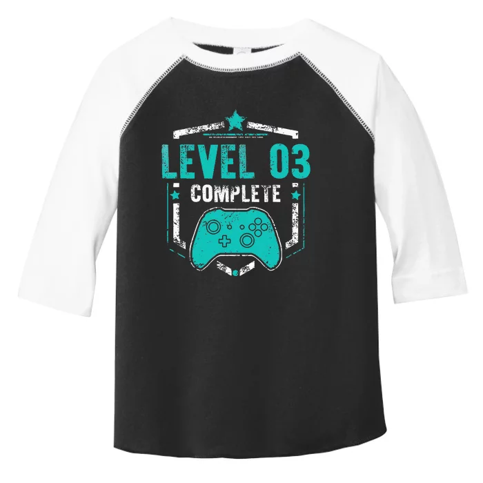 Level 3 Complete Video Game Anniversary Gift Toddler Fine Jersey T-Shirt