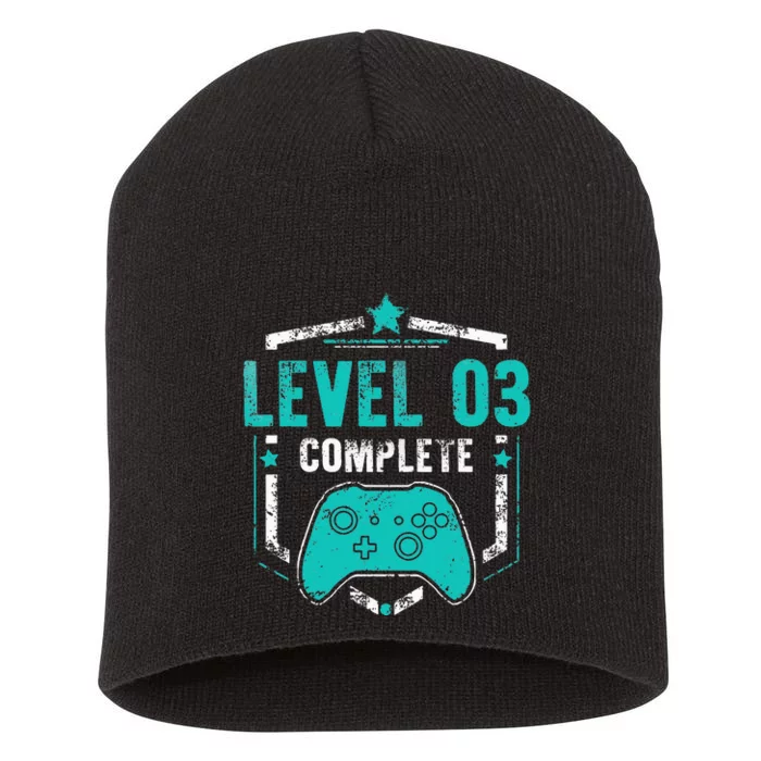 Level 3 Complete Video Game Anniversary Gift Short Acrylic Beanie