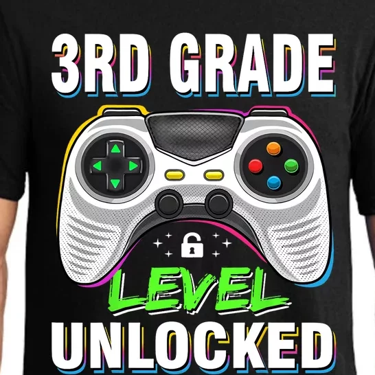 Level 3rd Grade Unlocked Back To School First Day Boy Girl Pajama Set