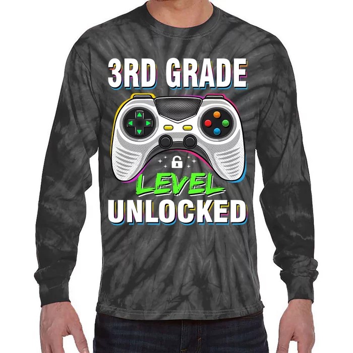 Level 3rd Grade Unlocked Back To School First Day Boy Girl Tie-Dye Long Sleeve Shirt