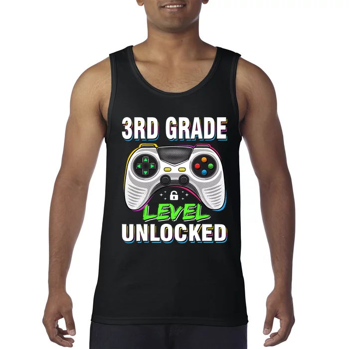 Level 3rd Grade Unlocked Back To School First Day Boy Girl Tank Top